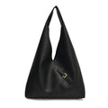 Solid color soft leather underarm bag