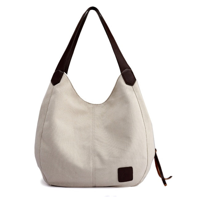 Piler Large Women Handbag Bag Canvas Zipper Pockets Brand Ladies Shoulder Bags Casual Large Women Bags Luxury Ladies Hand Bags