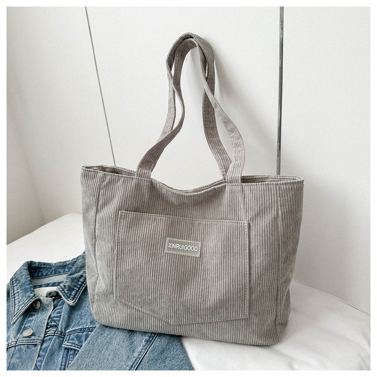 Corduroy Crossbody Bag – Casual Women's Shoulder Bag