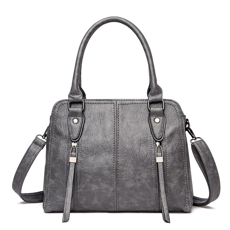 Vintage Leather Women's Handbag – Large Casual Messenger Bag