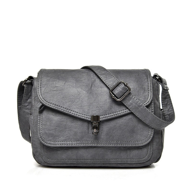 Soft Leather Retro Crossbody Bag – Women's Casual Purse