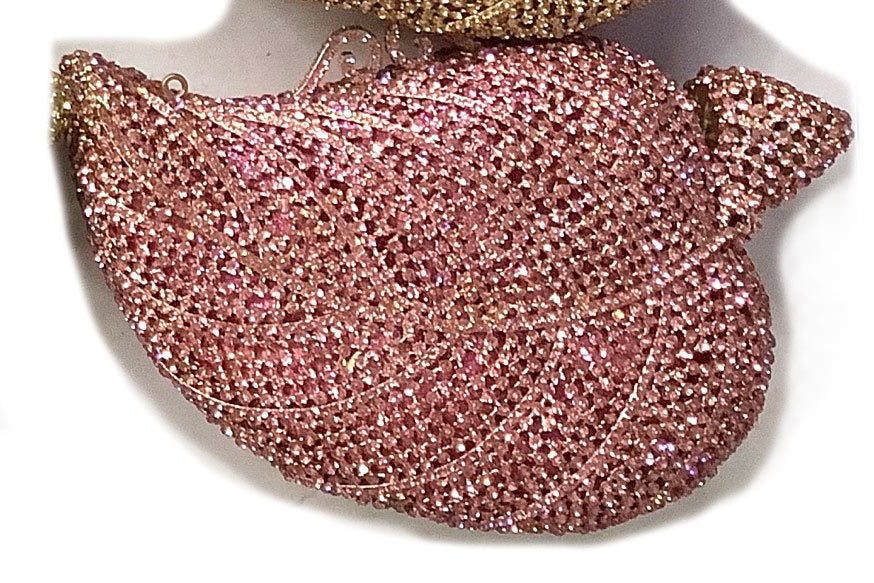 Leaf Diamond Dinner Bag – Hollow Metal Hard Box Clutch