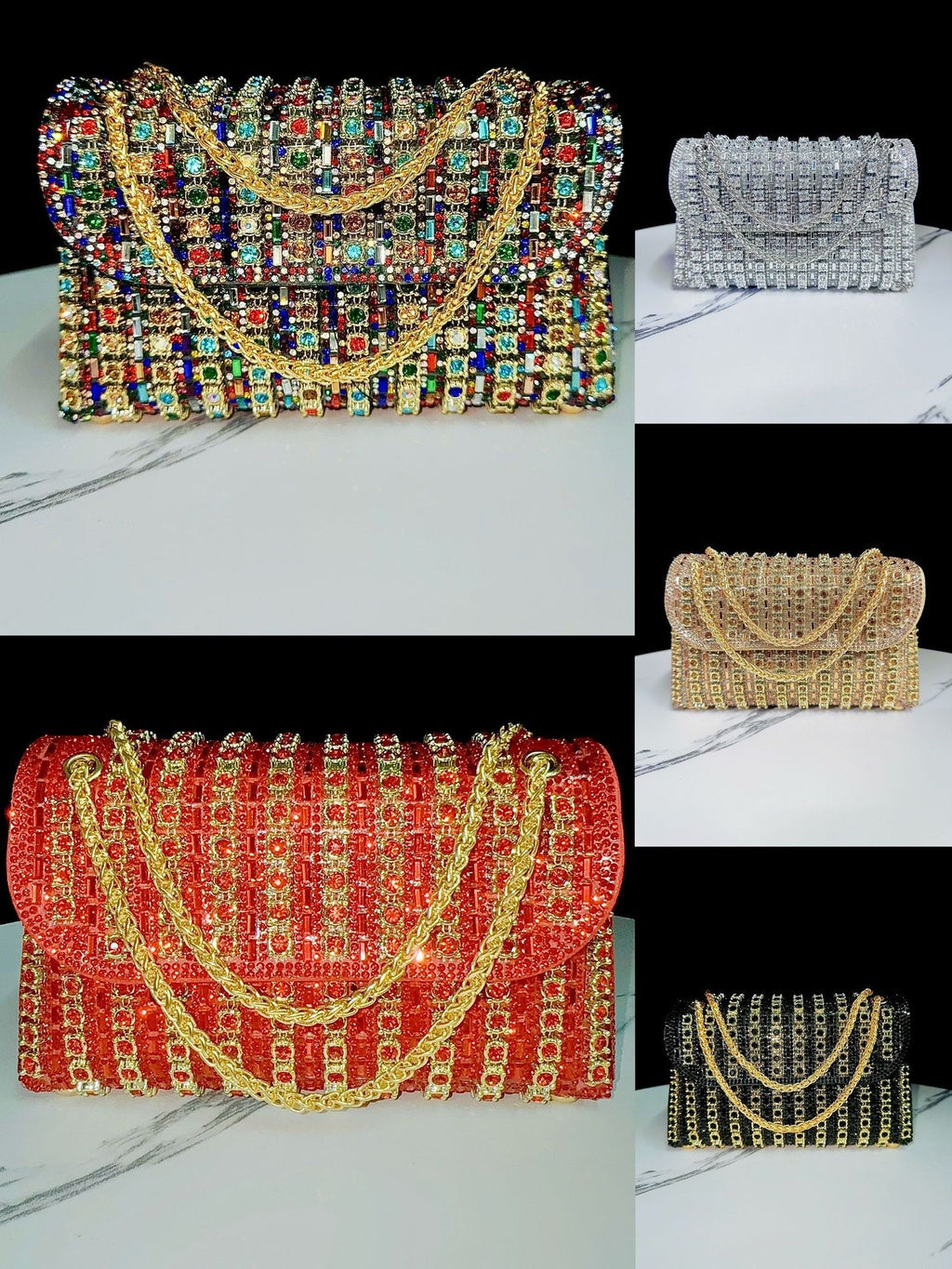 Evening gown socialite diamond handbag with diamond inlaid chain cheongsam bag crossbody