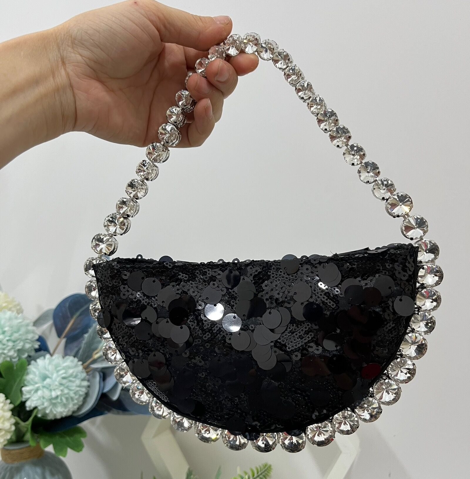Sequin Diamond Clutch Bag – Women's Rhinestone Evening Purse
