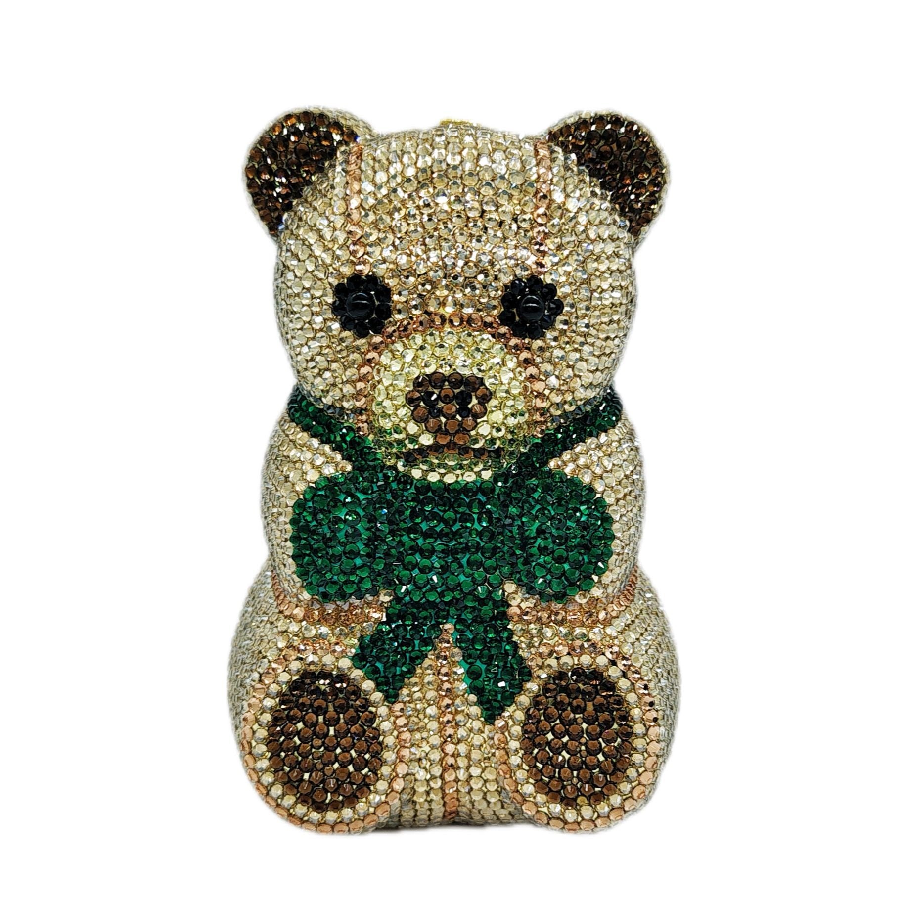Little Bear Diamond Clutch – Luxury Animal Banquet Handbag