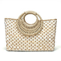 Hand basket shopping bag Black color Bali Island Hand Woven Bag Butterfly buckle Straw Bags Satchel Wind Bohemia Beach Bag