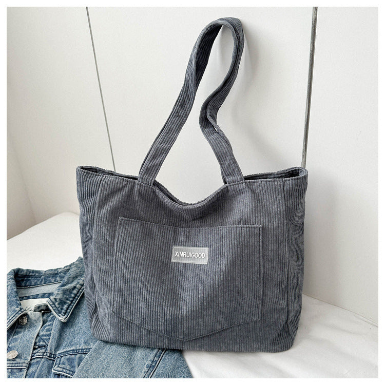 Corduroy Crossbody Bag – Casual Women's Shoulder Bag