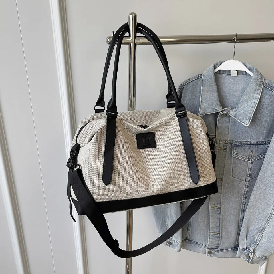 Contrast Weekend Travel Bag – Large Duffle Bag for Women
