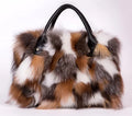 Fox Fur Genuine Leather Handbag – Luxury Party Shoulder Bag