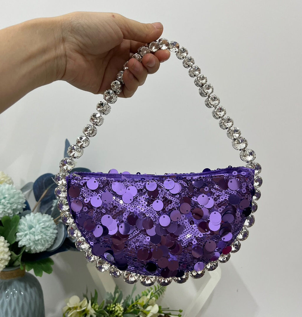 Sequin Diamond Clutch Bag – Women's Rhinestone Evening Purse