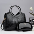 Handbag snake patterned mother and child bag shiny leather platinum bag