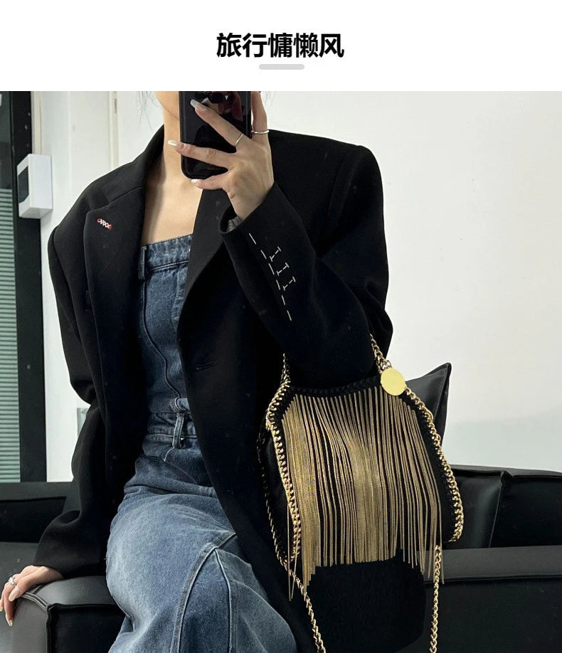 Tassel Chain Crossbody Bag – Designer Shoulder Dinner Bag