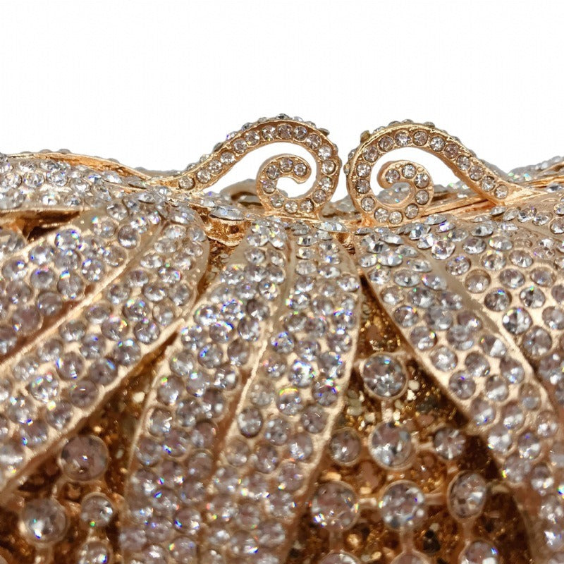 Novelty Tomato Diamond Bag – Metal Crystal Banquet Clutch
