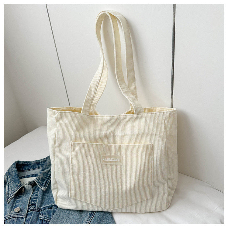 Corduroy Crossbody Bag – Casual Women's Shoulder Bag