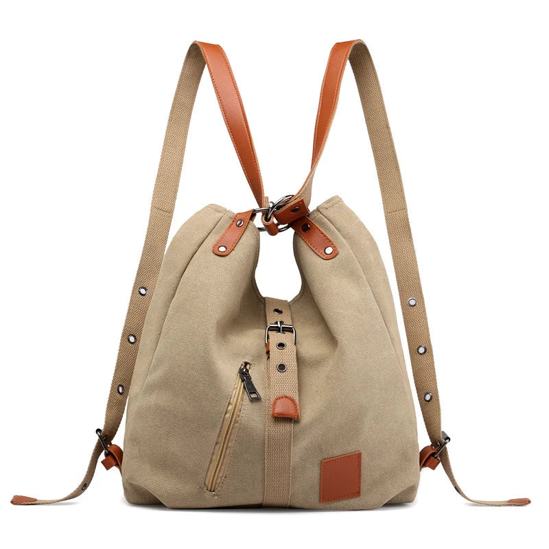 Canvas Women Shoulder Bags High Quality Multifunction Women Back Pack For Students School Travel Bags Large Capacity